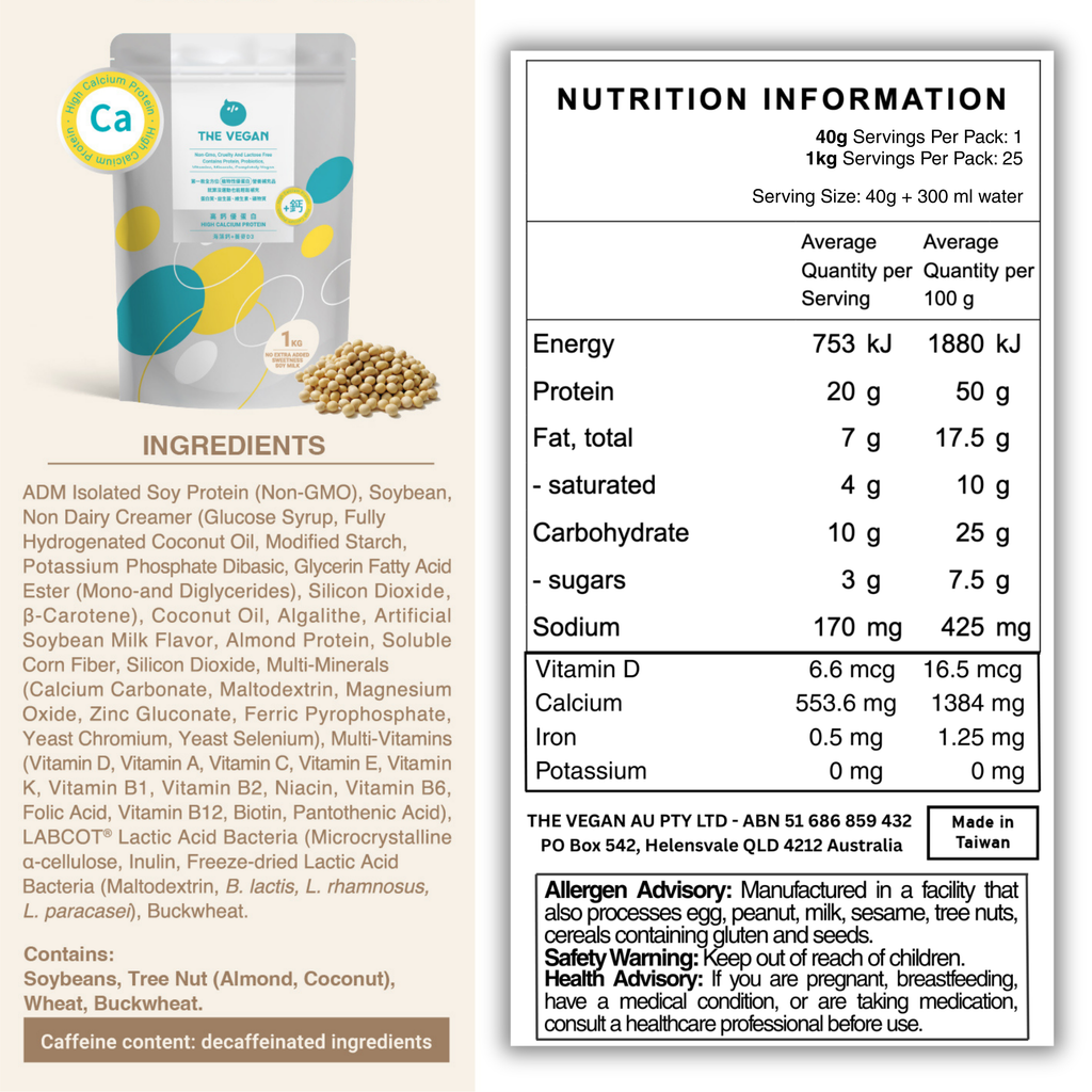 Soy Milk (No Added Sweetness) | High Calcium Collection The Vegan
